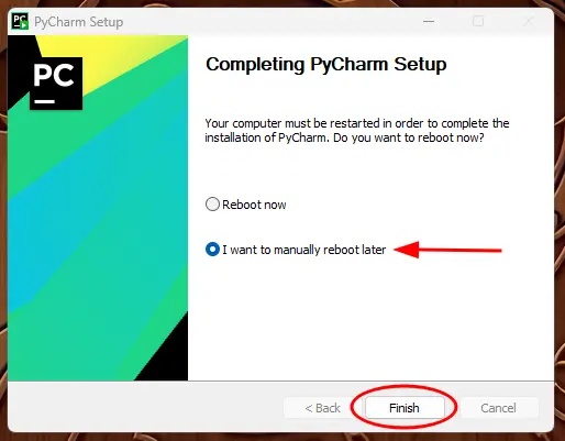 completing pycharm setup