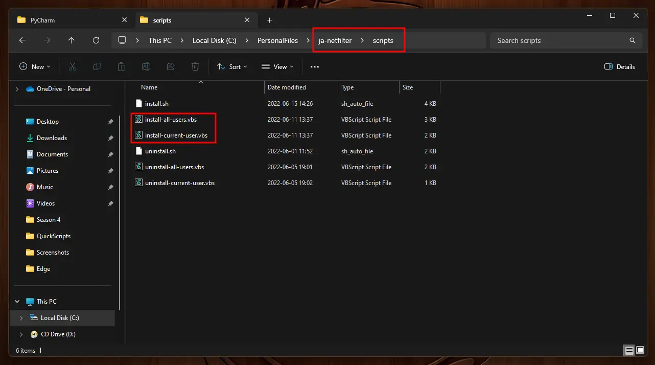crack files in the scripts folder